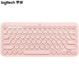 罗技（logitech） 蓝牙键盘K380多设备切换笔记本平板IPAD电脑适用 时尚轻薄巧克力 按键 粉色