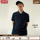 Levi's李维斯情侣同款短袖POLO衫休闲商务时尚轻薄舒适 藏青色0001 S