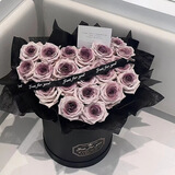 兜市精选永生玫瑰花束乌梅子酱送女友朋友七夕情人节礼物女生生日礼物订婚 【往后余生】21朵黑抱抱桶送气球