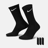 耐克（NIKE）男袜女袜 25新款训练透气短中长袜快干休闲跑步健身运动nike袜子 SX7676-010/三双装/长袜 S/22-24厘米/34-38码