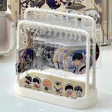 收纳架高颜值吃谷好物收纳架ins风吧唧立牌展示架桌面简约首饰摆 双层谷子展示架+挂钩*20+大号袋