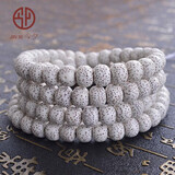 今夕 海南星月菩提手串毛感料108颗佛珠男女手钏项链高密度顺白大留白菩提子10*8mm精品级高抛
