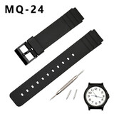 优伦诗适用卡西欧表带MQ-24/58/104/71/76/98/MW-59小黑表1330树脂表带 黑色 16MM
