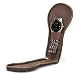 TOBEAR高档牛皮真皮便携手表收纳旅游随身多功能手表盒家用男女腕表收藏 单表位拉链包