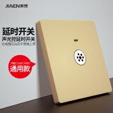 家恩（JIAEN）二线大功率智能延时声光控开关物业小区楼梯过道节能灯声控开关 香槟金色