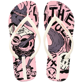 黑玛人字拖鞋夏女凉拖沙滩鞋海边便携可爱舒适速干凉拖鞋 米白色 38 (247mm)