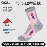 ALPINT MOUNTAIN埃尔蒙特户外徒步袜女款专业登山袜CoolMax袜加厚速干透气运动袜