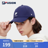 FILAFUSION斐乐潮牌欧阳娜娜同款棒球帽中性休闲鸭舌帽网球运动遮阳帽 深海蓝-NV XS