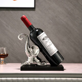 帕美居现代大象红酒架子摆件电视柜酒柜装饰品轻奢家居客厅餐边柜酒瓶托 轻奢银象酒架