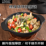 厨诺（chunuo）煲仔饭砂锅耐高温不开裂浅锅浅口沙锅商用大号炖锅干烧锅燃气专用 带盖【1人较小】干烧不裂/ 500ml