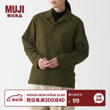 无印良品（MUJI） 男女通用法兰绒开领衬衫长袖休闲百搭衬衣外套纯棉全棉ACA71A1A 卡其绿 XXS-XS 150/72A