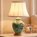 慕雷登美式陶瓷小台灯卧室床头灯简约现代创意床头柜欧式奢华北欧轻奢 TC067-D款 调光开关