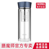 膳魔师（THERMOS） 玻璃杯套装单/双层直身带茶漏绿茶杯商务办公泡茶杯子TCGB-400 TCGB-400 深蓝400ml