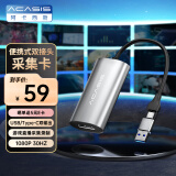 阿卡西斯 HDMI视频采集卡4K输入 适用笔记本电脑手机相机抖音直播 USB/Type-C双输出录制盒 VC-001