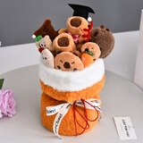 三彩熊卡皮巴拉玩偶花束女孩女生生日礼物送女朋友毕业结婚感恩圣诞节