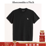 ABERCROMBIE & FITCH男装女装情侣装 简约经典小麋鹿圆领短袖黑色T恤KI124-9135 黑色 XS  (170/84A)