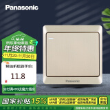 松下（Panasonic）开关插座 一开单控开关面板单开单控墙面开关雅悦金WMWA511Y-N