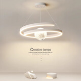 凡甄极简创意吊灯卧室灯简约餐厅灯温馨大气房间灯具广东中山灯饰 单环款白色50CM精灵无极