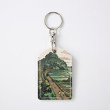 创意风景小长方形迷你水滴形圆形钥匙扣门禁卡套包一体电梯卡软PU套小区感应卡异形保护套 田园牧歌门禁卡套+挂扣