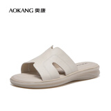 奥康（Aokang）女鞋时装拖一字拖外穿休闲百搭舒适女士凉鞋1224821082米39码