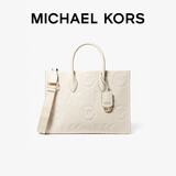 MICHAEL KORS礼物MK女包MIRELLA印花斜挎手提包托特包 中号 奶白色