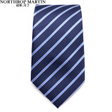 诺斯.马丁领带男士商务校园学生学院风手打7.5cm 中蓝7.5拉链款