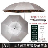 傾城 钓鱼伞万向防雨晒双层垂折叠户外地插遮阳钓伞 A款树枝色1.8米三节万向