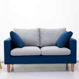京居 沙发 北欧式沙发现代小户型客厅沙发布艺双人沙发椅 双人位 1.3米 蓝色 S121款