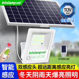 颖朗太阳能灯庭院灯户外照明大功率LED路灯新农村道路感应互控投光灯 超亮高配版-超长续航-感应联动 冬天阴雨天开启感应模式续航一周