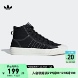 adidas NIZZA HI RF休闲高帮帆布鞋男女阿迪达斯官方三叶草F34057 一号黑/白色 35.5(215mm)