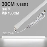 羿丰酷毙灯大学生宿舍灯管led长条台灯护眼学习书桌寝室神器USB充电灯 30cm/无开关/白光 不带插头