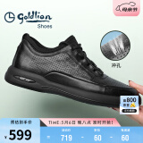 金利来（goldlion）男鞋男士冲孔凉鞋透气舒适耐磨休闲皮鞋G506230114AAD黑色40码