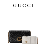 GUCCI古驰GG Marmont系列迷你手袋（配卡包） 黑色 均码