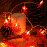 TaTanice新年氛围彩灯串装饰led春节布置满天星过年小彩灯 红福3米20灯