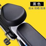 麦栗豹电动自行车坐垫套皮防晒防水后座四季电瓶通用靠背保护套电动座套 【黑色】前座套+后座套