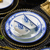 瓷雄瓷雄景德镇釉下彩一览芳华家用轻奢高档餐具陶瓷碗碟套装乔迁送礼 釉下彩丨一览芳华皮箱装 40件套