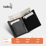 Bellroy澳洲 Note Sleeve 简约皮革短夹男士皮夹时尚礼物纤薄钱包 墨黑色（防盗刷）