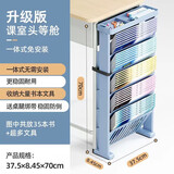 悟生课桌收纳书架学生收纳神器书袋挂袋放书架初中生高中生挂书袋多功能桌边装书收纳置物架书箱收纳箱 灰蓝色【单人版无轮无杯】免安装、带提手包装盒