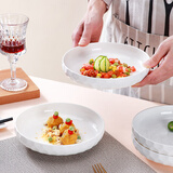 斯凯绨（Sky Top）盘碟陶瓷深菜盘纯白浮雕骨瓷家用餐具套装7英寸窝盘2件水晶系列