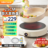 金正（NINTAUS）电陶炉家用围炉煮茶智能多功能炒菜煲汤火锅烧烤一体迷你小型超薄圆底面板新款十大品牌排名磁炉灶 三环加热【21档火力+烤盘+烤网+手套】白