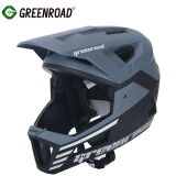 GREENROAD绿道越野头盔山地自行车轻蜂速降林道可拆卸全盔骑行机车儿童成人男女 新品-爵士灰+双肩布袋送风镜 L码（58-62CM）帽檐下巴可拆卸