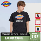 Dickies短袖T恤男夏迪凯斯官方t恤男圆领logo印花情侣纯棉休闲上衣 黑色7088/男女同款 S