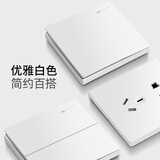 USP国际电工开关插座面板白色86型全塑暗装家用USB-A二三插带开关空调热水器 新国标五孔插座【看样限购一只】