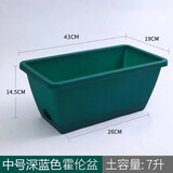 努拉派霍伦种菜盆花盆阳台种植神器蔬菜加厚长条长方形盆室内种植槽 中号：墨绿色 花盆1个(含托盘)