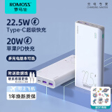 罗马仕（ROMOSS） 充电宝20000毫安时18W级双向快充兼容苹果PD大容量移动电源适用华为小米 【升级豪华版2WF】外观升级-超级快充双向-罗马仕