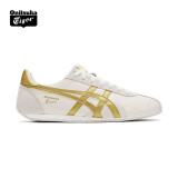 Onitsuka Tiger鬼塚虎男鞋 慢跑鞋透气轻便男女款运动休闲鞋RUNSPARK D201L 米色/金色 41.5