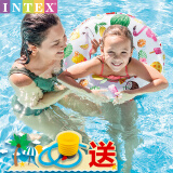 INTEX 59230流行浮圈充气游玩装备儿童泳圈救生圈游泳圈内径22cm 适合3-6岁 随机发