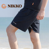日高（NIKKO）户外运动速干裤男五分裤 夏季运动裤薄款篮球裤宽松 【口袋拉链款】黑色20 M