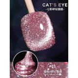 蜜糖小姐奶茶晶石猫眼指甲油胶2025年新款春夏流行小灯泡猫眼胶美甲店专用 镭射猫眼03-10ml 送猫眼磁铁