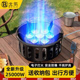 北乐户外便携式卡式炉具七星灶猛火炉头野外防风燃气小煤气灶露营炉子 七星炉+转接头+收纳包